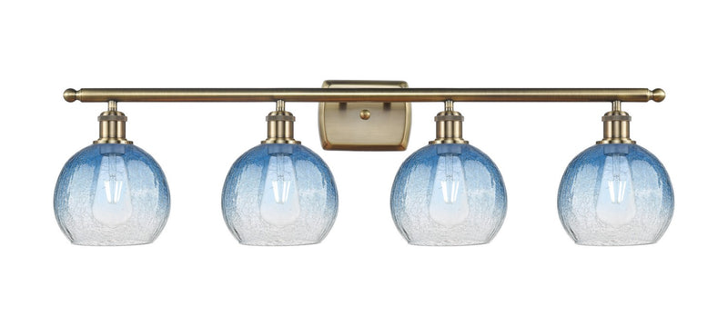 Innovations 516-4W-AB-G483-8SB Four Light Bath Vanity, Antique Brass