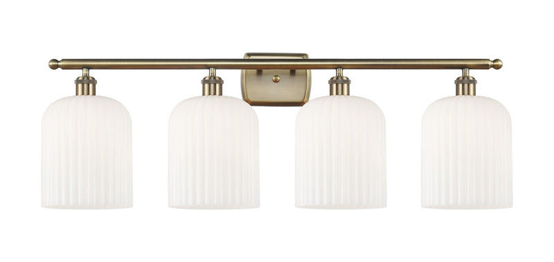 Innovations 516-4W-AB-G559-8GWH Four Light Bath Vanity, Antique Brass
