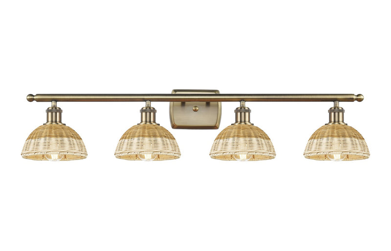 Innovations 516-4W-AB-NBD2-75-NAT Four Light Bath Vanity, Antique Brass