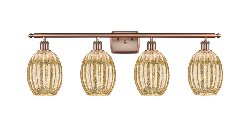 Innovations 516-4W-AC-G459-6ME Four Light Bath Vanity, Antique Copper