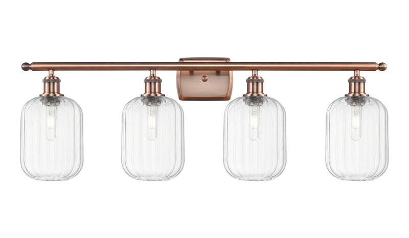 Innovations 516-4W-AC-G460-7CL Four Light Bath Vanity, Antique Copper