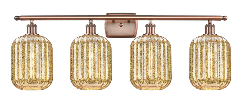 Innovations 516-4W-AC-G460-7ME Four Light Bath Vanity, Antique Copper