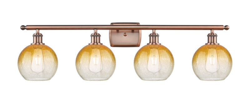Innovations 516-4W-AC-G483-8AM Four Light Bath Vanity, Antique Copper
