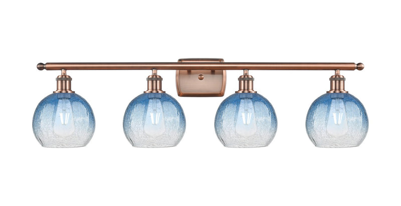 Innovations 516-4W-AC-G483-8SB Four Light Bath Vanity, Antique Copper