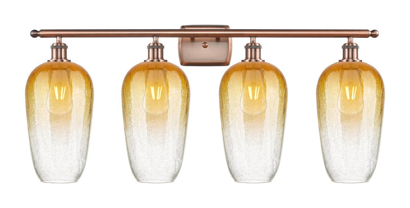 Innovations 516-4W-AC-G484-7AM Four Light Bath Vanity, Antique Copper