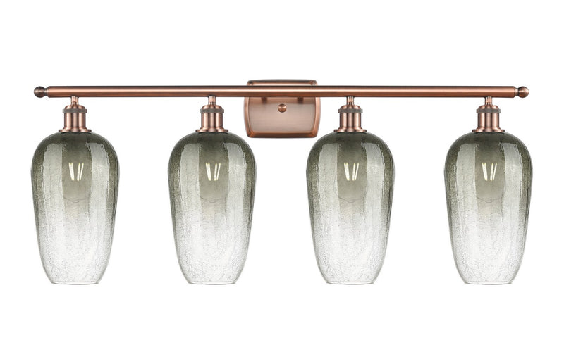 Innovations 516-4W-AC-G484-7SL Four Light Bath Vanity, Antique Copper