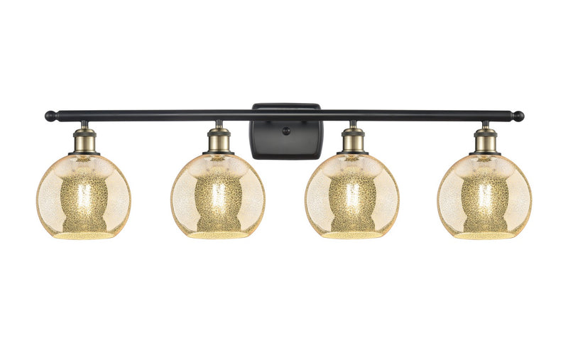 Innovations 516-4W-BAB-G128-8 Four Light Bath Vanity, Black Antique Brass