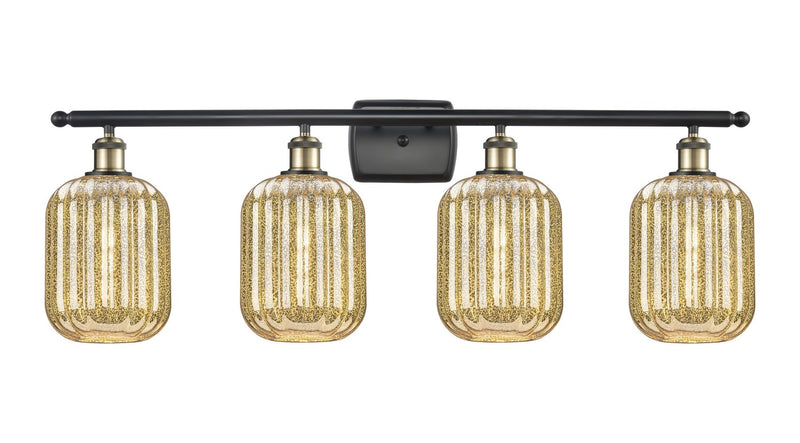 Innovations 516-4W-BAB-G460-7ME Four Light Bath Vanity, Black Antique Brass