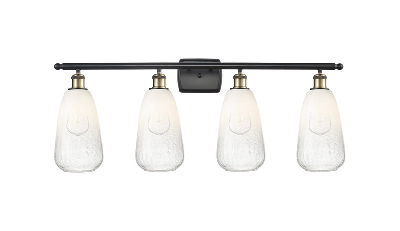 Innovations 516-4W-BAB-G480-6OP Four Light Bath Vanity, Black Antique Brass