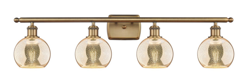 Innovations 516-4W-BB-G128-6 Four Light Bath Vanity, Brushed Brass
