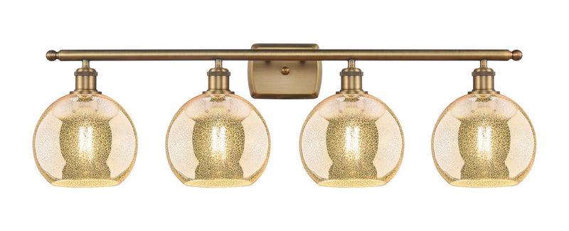 Innovations 516-4W-BB-G128-8 Four Light Bath Vanity, Brushed Brass