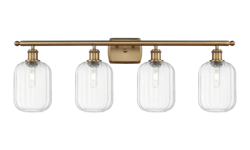 Innovations 516-4W-BB-G460-7CL Four Light Bath Vanity, Brushed Brass