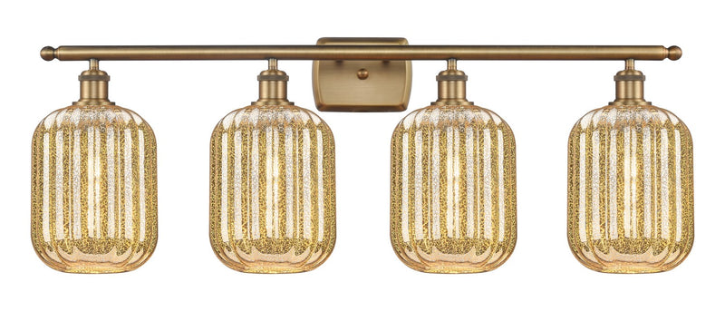 Innovations 516-4W-BB-G460-7ME Four Light Bath Vanity, Brushed Brass