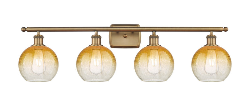 Innovations 516-4W-BB-G483-8AM Four Light Bath Vanity, Brushed Brass