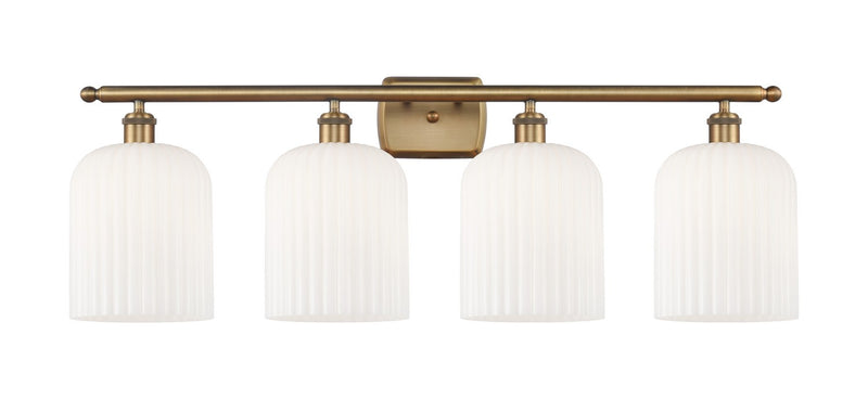 Innovations 516-4W-BB-G559-8GWH Four Light Bath Vanity, Brushed Brass