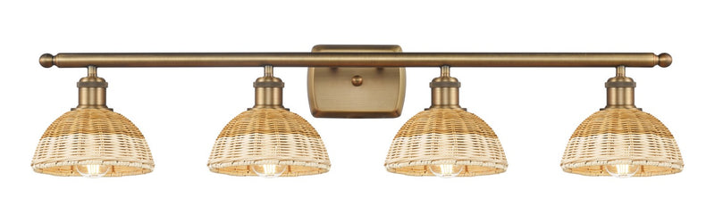 Innovations 516-4W-BB-NBD2-75-NAT Four Light Bath Vanity, Brushed Brass