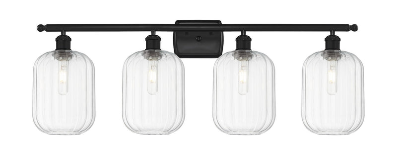 Innovations 516-4W-BK-G460-7CL Four Light Bath Vanity, Matte Black