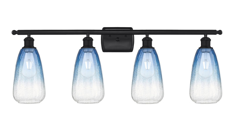 Innovations 516-4W-BK-G480-6SB Four Light Bath Vanity, Matte Black