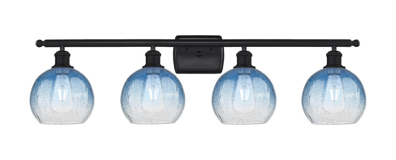 Innovations 516-4W-BK-G483-8SB Four Light Bath Vanity, Matte Black