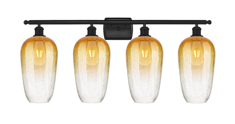 Innovations 516-4W-BK-G484-7AM Four Light Bath Vanity, Matte Black