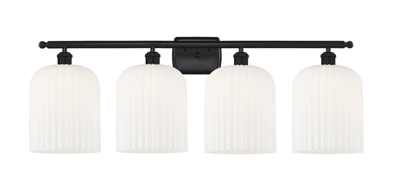Innovations 516-4W-BK-G559-8GWH Four Light Bath Vanity, Matte Black