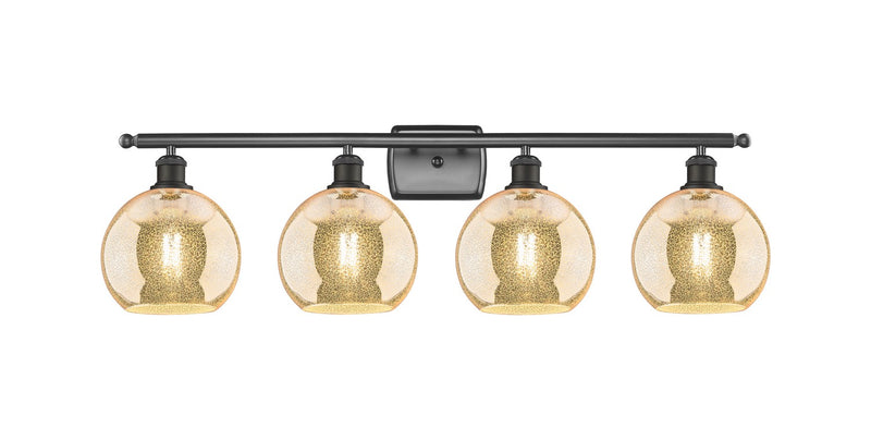 Innovations 516-4W-OB-G128-8 Four Light Bath Vanity, Oil Rubbed Bronze