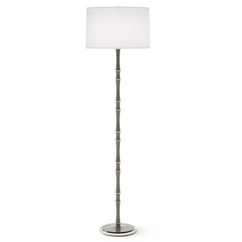 Robert Abbey ST74 One Light Floor Lamp, Smokey Taupe w/Polished Nickel