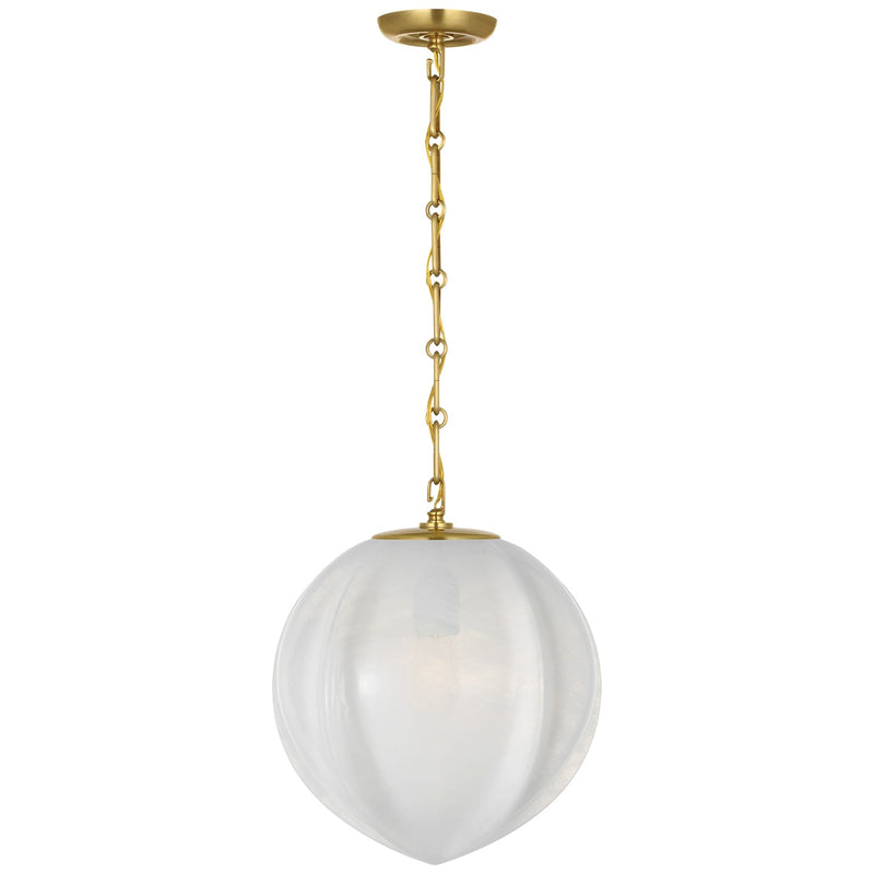 Visual Comfort Signature ARN 5025HAB-WSG LED Pendant, Hand-Rubbed Antique Brass