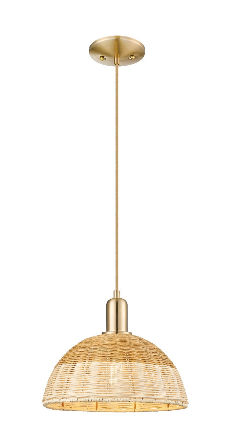 Innovations 716-1P-CB-NBD2-12-NAT One Light Mini Pendant, Champagne Bronze