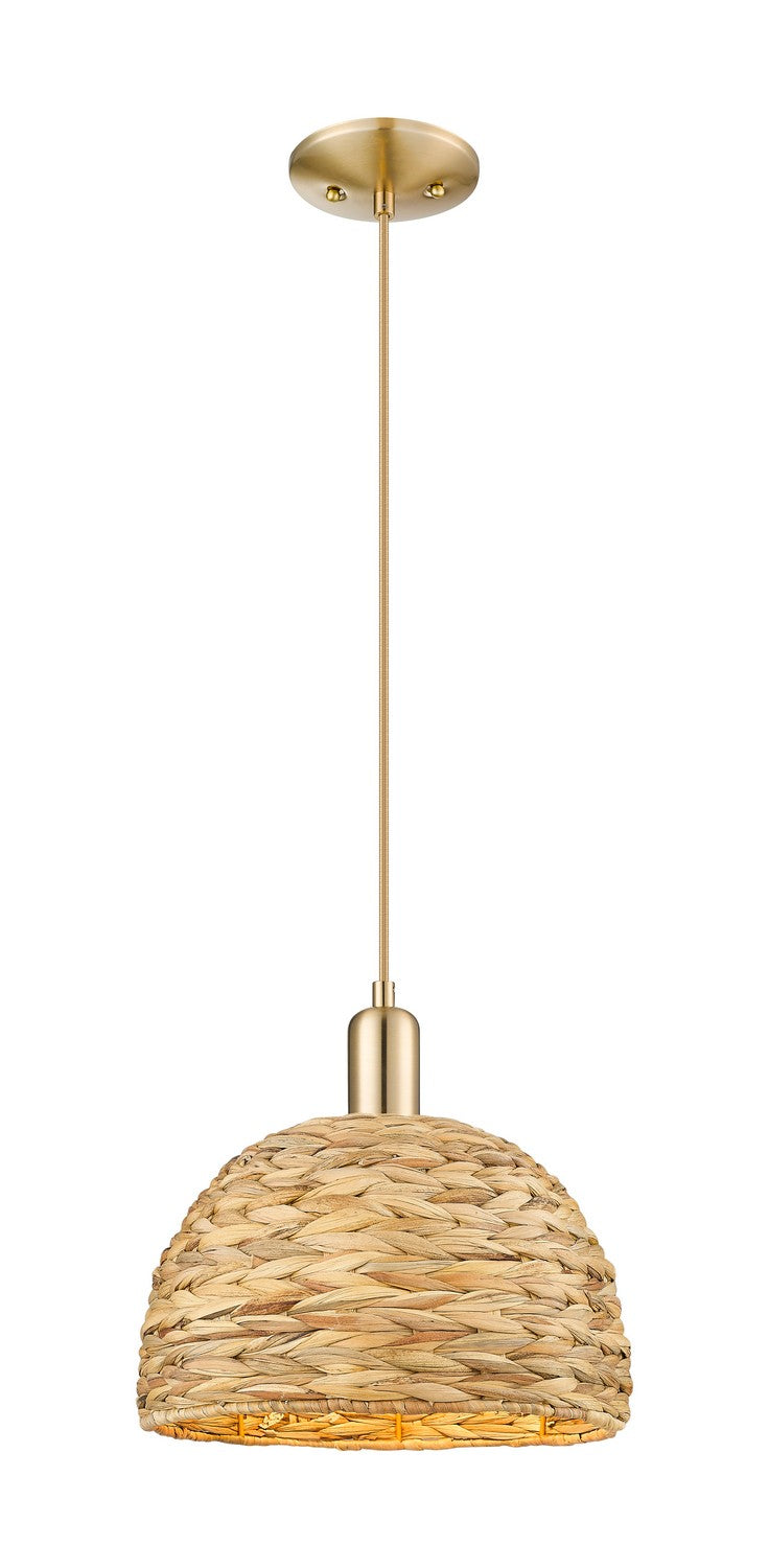 Innovations 716-1P-CB-RBD-12-NAT One Light Mini Pendant, Champagne Bronze