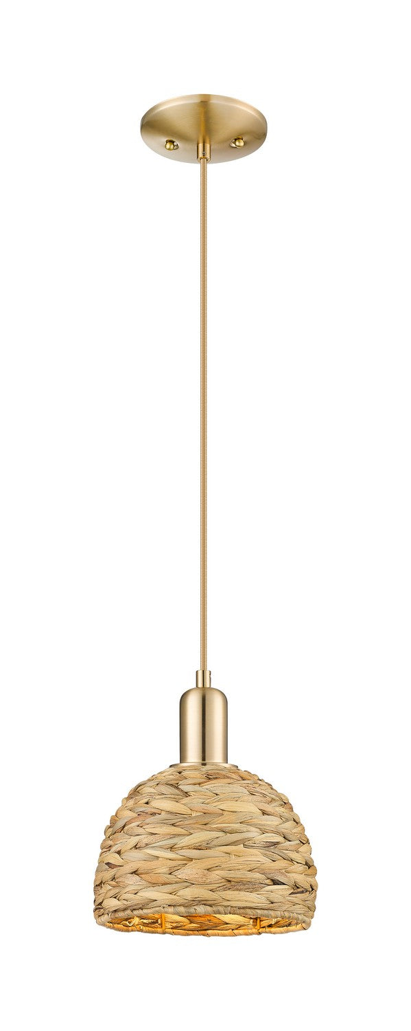 Innovations 716-1P-CB-RBD-8-NAT One Light Mini Pendant, Champagne Bronze