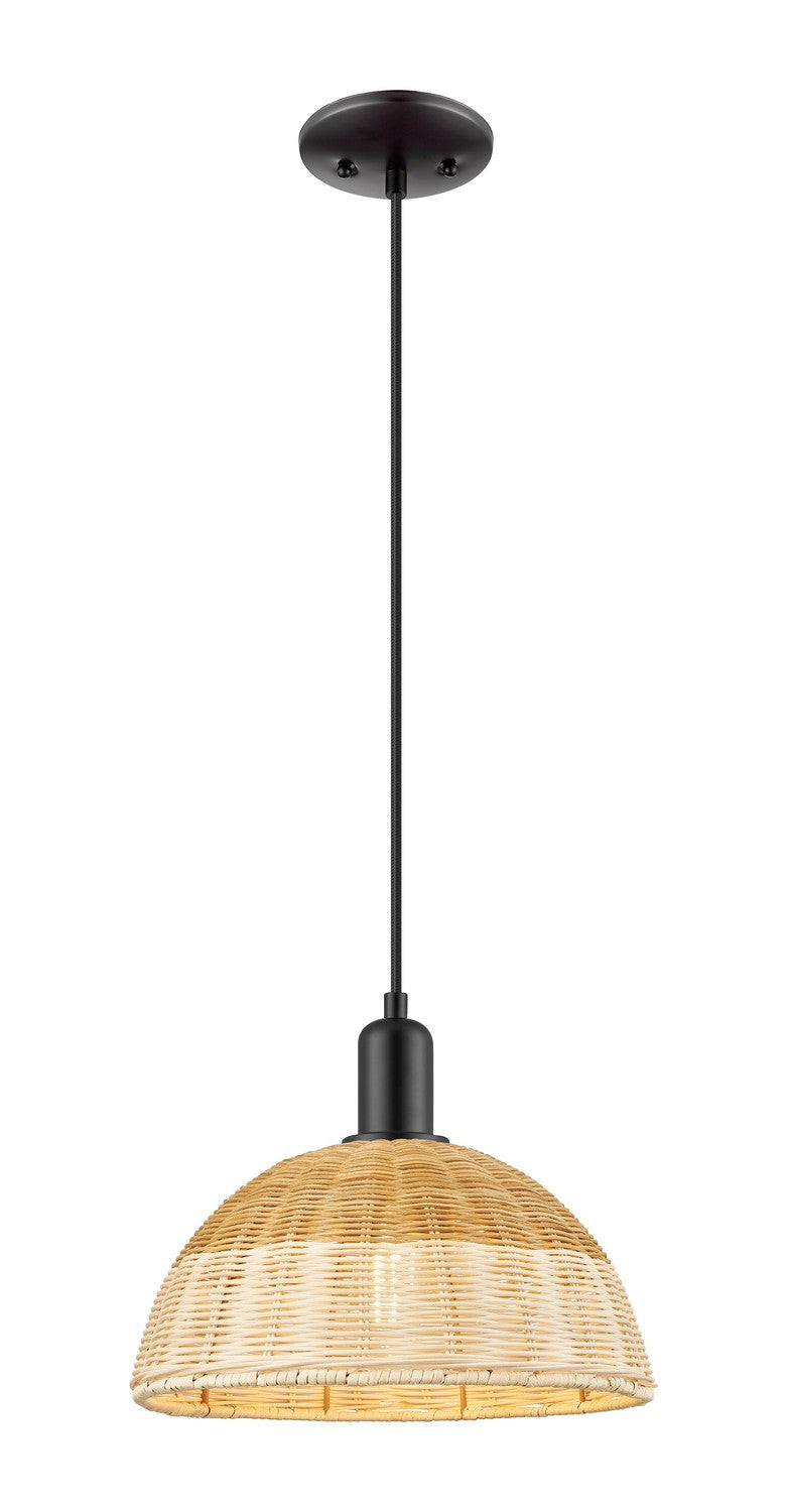 Innovations 716-1P-BK-NBD2-12-NAT One Light Mini Pendant, Matte Black