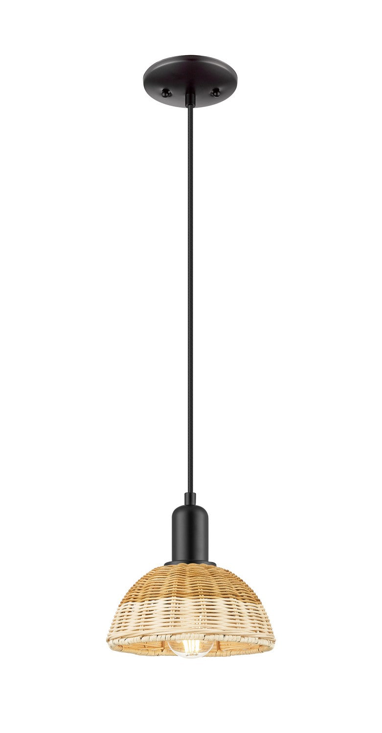 Innovations 716-1P-BK-NBD2-75-NAT One Light Mini Pendant, Matte Black