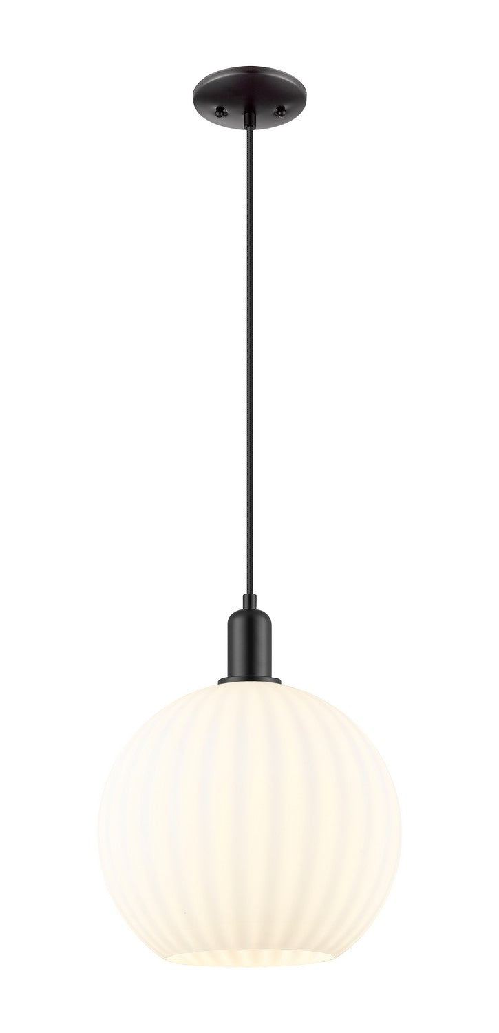 Innovations 716-1P-BK-G1217-12WV One Light Mini Pendant, Matte Black