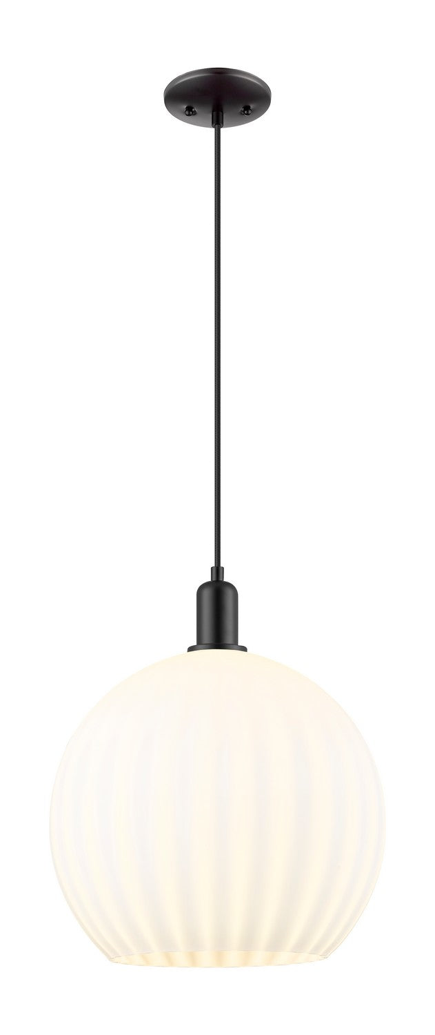 Innovations 716-1P-BK-G1217-14WV One Light Mini Pendant, Matte Black
