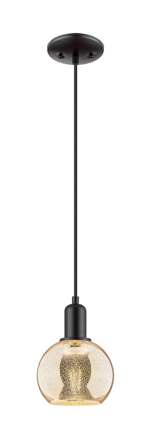 Innovations 716-1P-BK-G128-6 One Light Mini Pendant, Matte Black