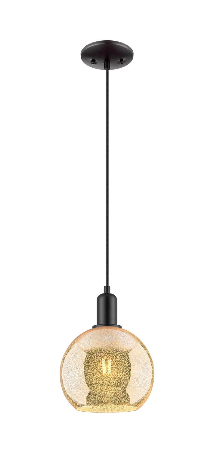 Innovations 716-1P-BK-G128-8 One Light Mini Pendant, Matte Black