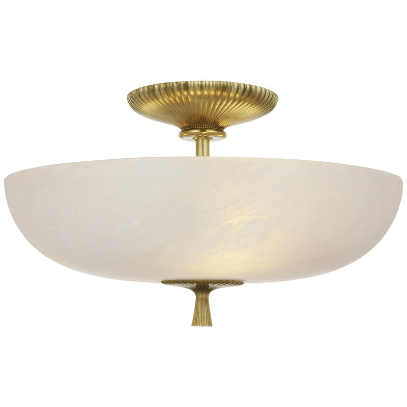 Visual Comfort Signature ARN 4415HAB-ALB LED Semi-Flush Mount, Hand-Rubbed Antique Brass