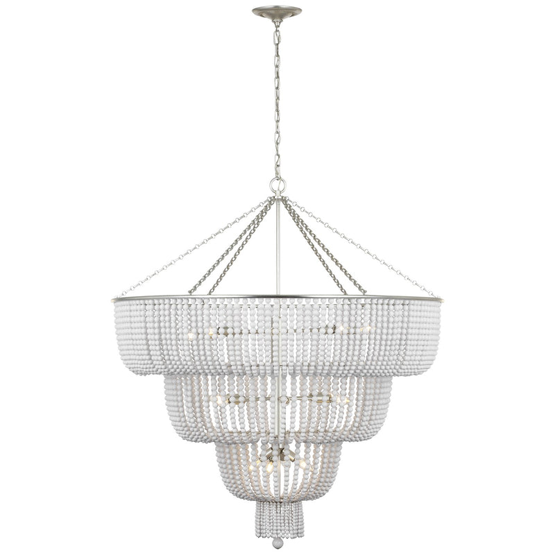 Visual Comfort Signature ARN 5303BSL-WG LED Chandelier, Burnished Silver Leaf