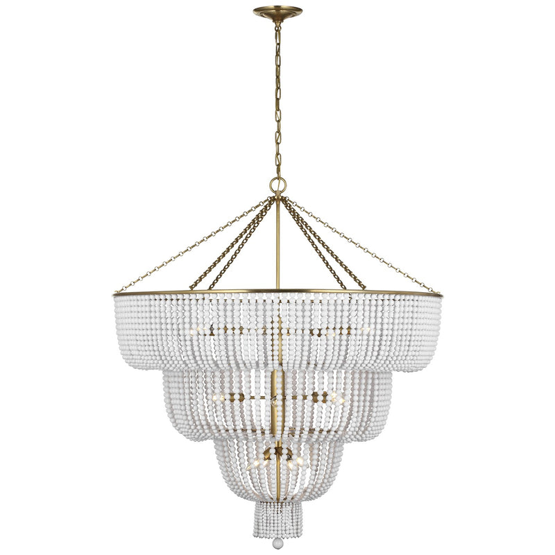 Visual Comfort Signature ARN 5303HAB-WG LED Chandelier, Hand-Rubbed Antique Brass