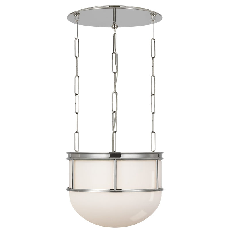 Visual Comfort Signature CHC 5125PN-WG LED Lantern, Polished Nickel with White Glass
