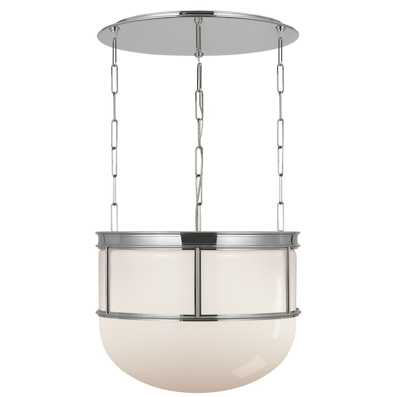 Visual Comfort Signature CHC 5126PN-WG LED Lantern, Polished Nickel with White Glass