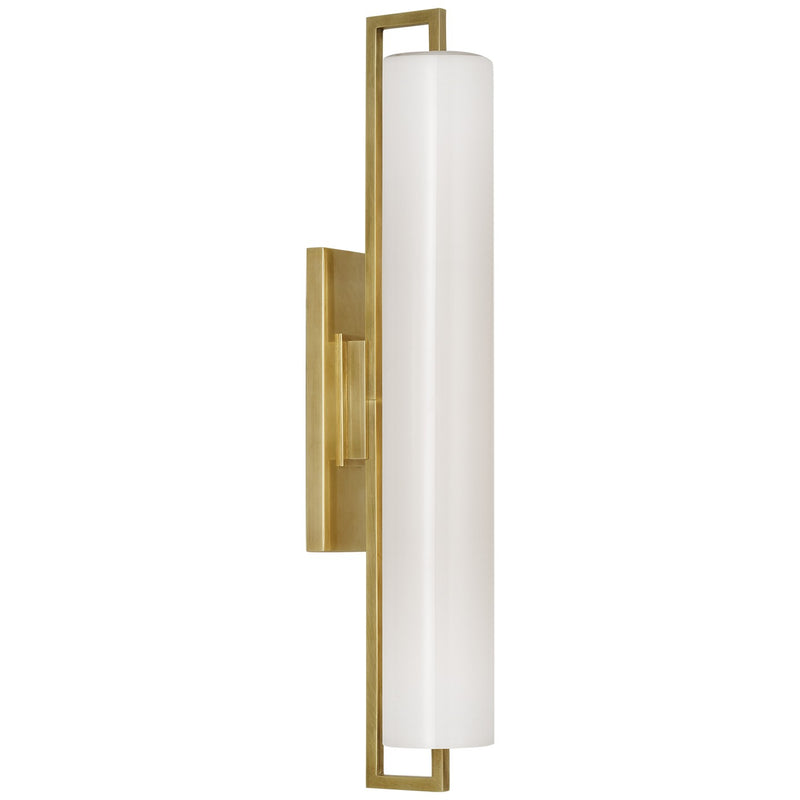 Visual Comfort Signature IKF 2522HAB-WG LED Bath Sconce, Hand-Rubbed Antique Brass