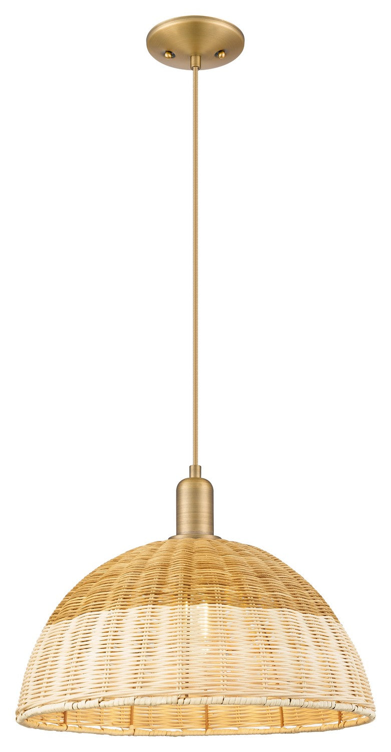 Innovations 716-1P-BB-NBD2-16-NAT One Light Mini Pendant, Brushed Brass