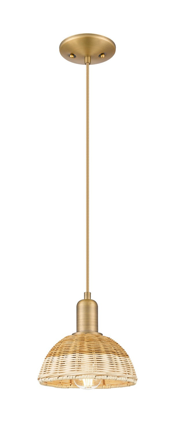 Innovations 716-1P-BB-NBD2-75-NAT One Light Mini Pendant, Brushed Brass