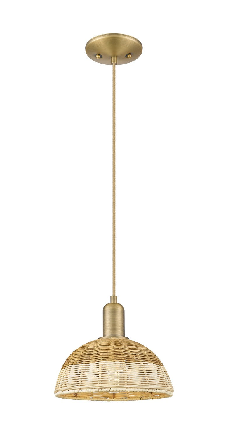Innovations 716-1P-BB-NBD2-9-NAT One Light Mini Pendant, Brushed Brass