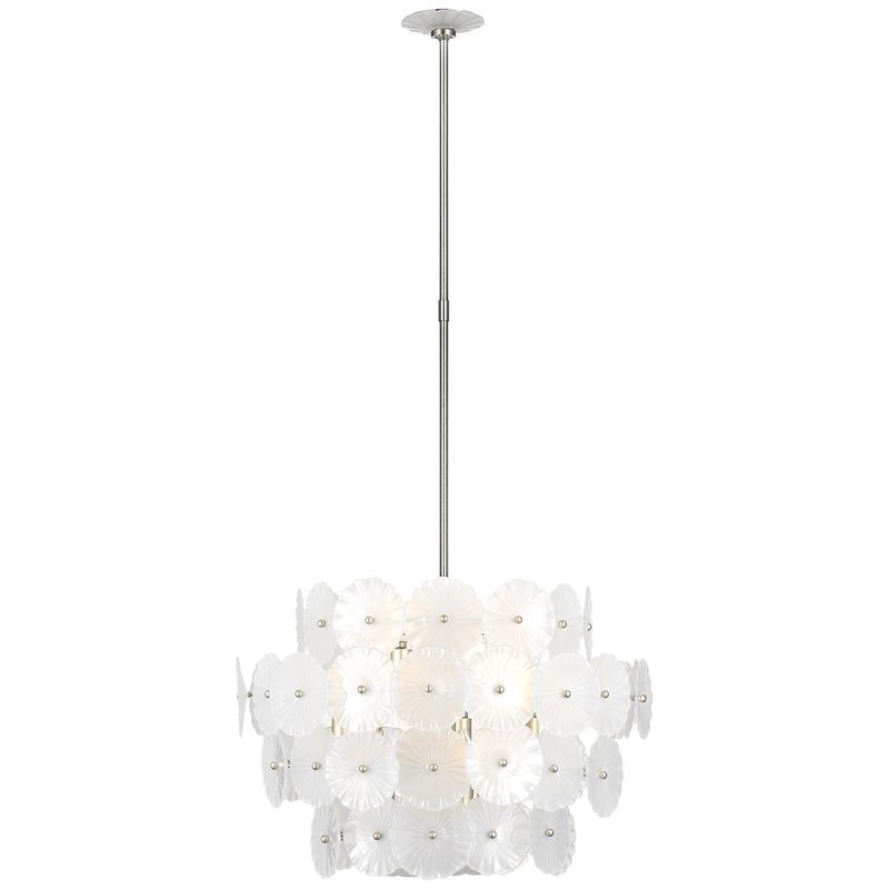 Visual Comfort Signature JN 5035BSL-FG LED Chandelier, Burnished Silver Leaf