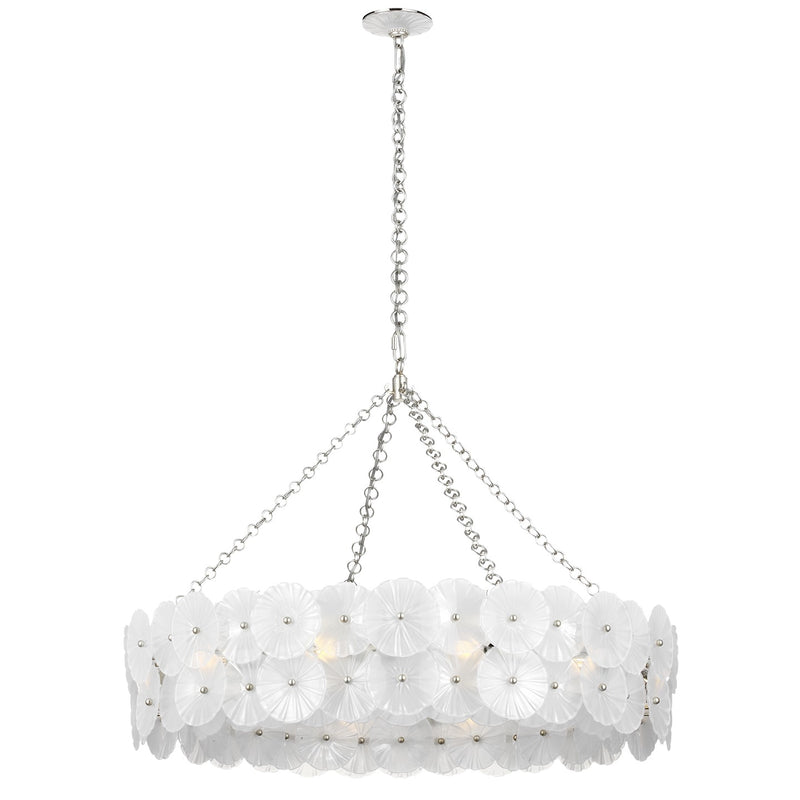 Visual Comfort Signature JN 5037BSL-FG LED Chandelier, Burnished Silver Leaf