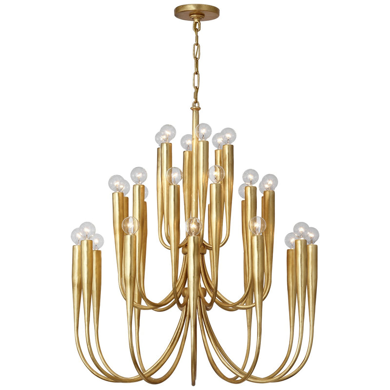 Visual Comfort Signature JN 5073AGL LED Chandelier, Antique Gold Leaf