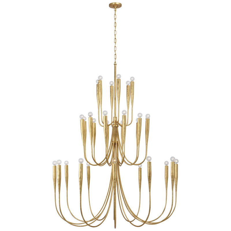 Visual Comfort Signature JN 5074AGL LED Chandelier, Antique Gold Leaf